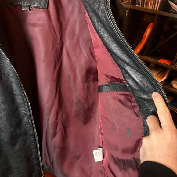 $1998 JOHN VARVATOS 2006-era Black Leather Jacket (size 48) - Picture 5 of 14